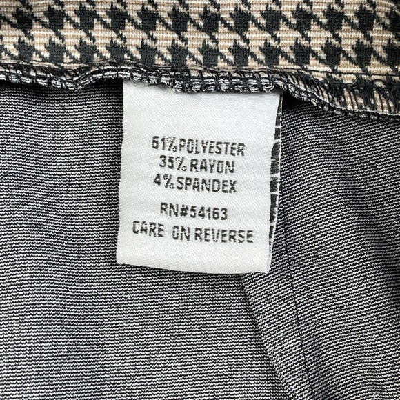 Tommy Hilfiger Pants Womens 6 Brown Black Houndstooth Chic Professional Preppy - Picture 4 of 10
